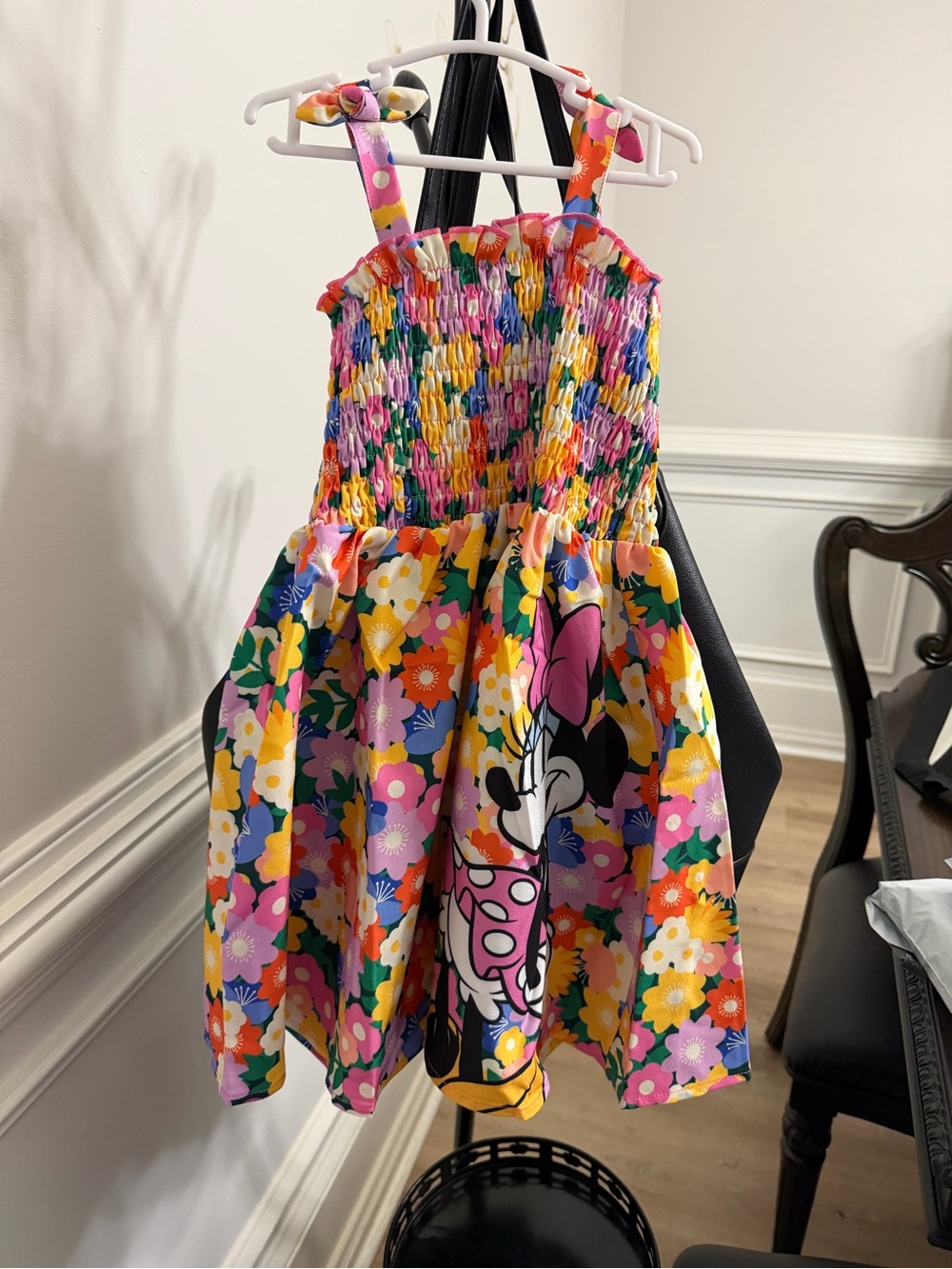 Disney Multicolor Minnie Mouse Floral Smocked Sundress 3-4 y old